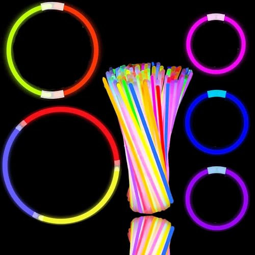 Glow Sticks 45pcs 8 Glowsticks Glow Bracelets Necklaces, for Adults Children Glastonbury Festival, Halloween, Dark Party Supplies, Wedding, Christmas