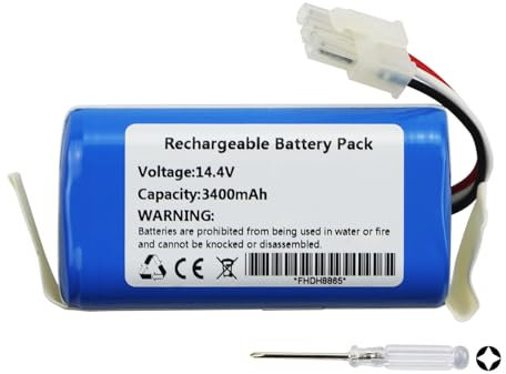 K KYUER 3400mAh Rechargeable Akku für Miele Scout RX1, RX2 60, RX3 60, RX1-SJQL0,Miele 9702922 Robotic Vacuum Cleaner Battery