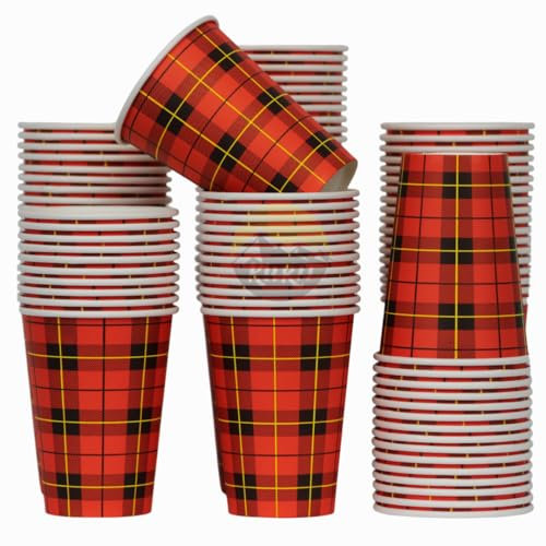 KURTT - Tasses à café à emporter - Tasse à café en carton écossais - 7oz/180ml - 3000 pièces - Gobelet à boire - Tasse à café - Tasse en carton - Tasse jetable - Tasse en papier (3000)