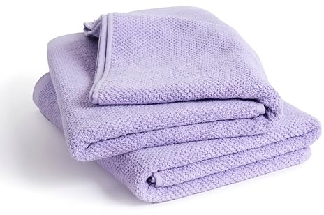 herzbach home - Spa Kollektion - Duschtücher Set 70x140 cm 100% Baumwolle (Lavendel)