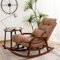 GYDUHYE Schaukelstuhl, Balkonschaukelstuhl, Liegestuhl für Erwachsene, nordische Freizeit, faules Sofa, Zuhause, einfacher Stuhl, Stoff (Farbe: Braun)