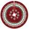 Jupe de Sapin Noël 90cm Couvre Pied Ronde - Tapis avec Motif Flocon de Neige et Éléments Classiques pour Décorations d'Arbre et Fêtes de Noël