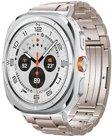 KEINE Lücken Titan Uhr Armband Fit for Samsung Galaxy Uhr 7 Ultra Metall Armband Fit for GALAXY Uhr 7 Ultra Curved End Armband(Ti)