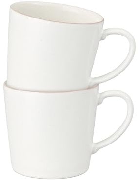 Denby - Heritage Atrium Alt Mug Set of 2-400ml Capacity - Dishwasher & Microwave Safe Crockery - Soft Netural Glaze Effect - Ceramic Stoneware Mugs - Chip & Crack Resistant - L13xW9.5xH9