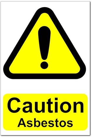 Caution Asbestos Warning Stickers x10 Peel and Stick 100mm x 66mm Safety Sign – Durable, Laminated Hazard Label for Workplace, Construction, and Renovation Safety