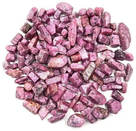 Natürliche Kristalle, roter Korund, Rubin, Quarz, Rohstein, Reiki-Heilenergie, Mineral, Heim-/Raumdekoration, Schmuckherstellung, Edelsteine, 100 g, 1 Packung