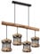 GLOBO Hängeleuchte Pendellampe Holzleuchte Esstischlampe, 4-flammig, Wohnzimmerleuchte Landhaus, Holz Metall, schwarz, 4x E27 Fassung, LxBxH 85x16x120