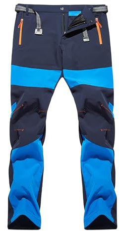 Outdoor-Wanderhose für Herren – Schnee-, Ski-, Bergsteiger-Hose, wasserdicht, winddicht, entspannte Passform, Cargo-Arbeitshose, Stretch, gerade Hose, leichte Reißverschlusstaschen, lässige