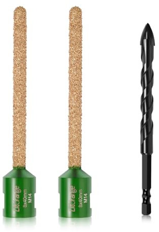 Litorange Mortar Rake 2 pcs Ø 8mm x 100mm with M14 Thread, Tungsten Carbide Bit for Pointing Brickwork Joint Mortar, Suitable for The Wall Chaser and Concrete Angle Grinder
