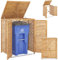 RELAX4LIFE Mülltonnenbox für 1 Tonne 120L, Mülltonnenverkleidung 86 x 70 x 114 cm, Mülltonnenhaus mit Deckel & Doppeltüren, Mülltonnecontainer aus Holz, Müllbox für Garten, Hinterhof, Terrasse, Natur