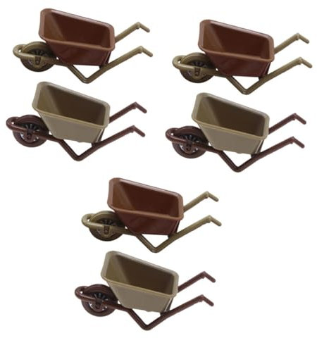 POPETPOP 3 Sätze Mini-kinderwagenmodell Schubkarre Deko Puppenhaus Zubehör Handwärmer Kinderwagen Mini-gartenwagen-Modelle Miniaturwagen Mini-Landschaft Plastik 2 Stück * 3