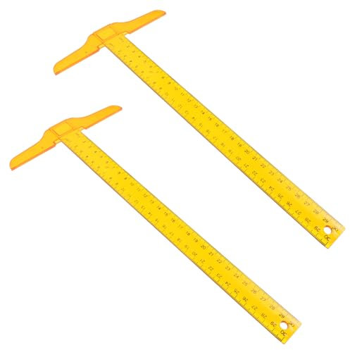 VILLFUL 2 Stücke Präzise T-Lineal Kunststoff t Lineal für Schüler Künstler Selbstgemacht mit Doppelter für Design und Messaufgaben
