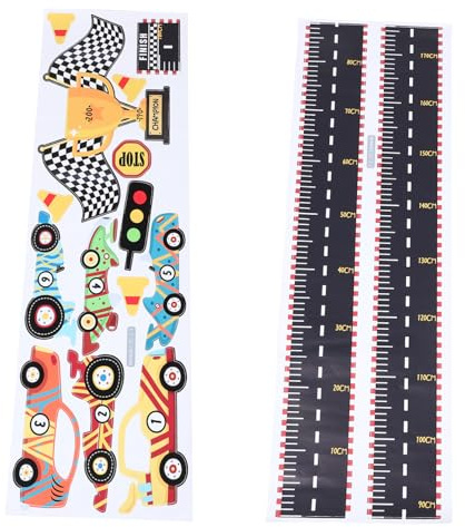 Abnehmbare Wachstumstabelle Auto für Kinderzimmer Wanddeko | Pvc, Selbstklebend und Ablösbar, Kreatives Rennwagen Design, für Kinderzimmer und Spielzimmer