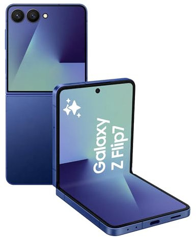 Samsung Galaxy Z Flip7 Smartphone AI pieghevole, 3 anni di Garanzia del produttore, RAM 12GB, 256GB, Display 4,1 Super AMOLED/6,9 Dynamic AMOLED 2X, Fotocamera 50MP, Blue Shadow [Versione italiana]