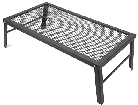 SUNGOOYUE Camp Grill, Faltbares Lagerfeuer Grill Heavy Duty Iron Waterd Tragbares BBQ Camp Cooking Rack für Outdoor -Grillen
