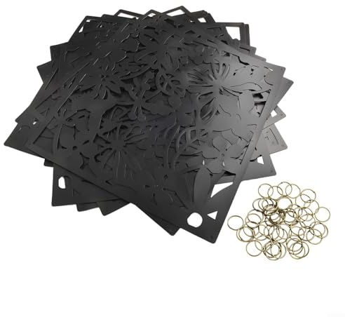 12 Stück Raumteiler aus Kunststoff zum Aufhängen mit hohlem Design zur Verwendung als Sichtschutz oder dekorative Wandpaneele in mehreren Innenräumen (schwarz)