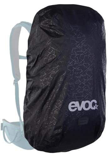EVOC RAINCOVER SLEEVE Regenhülle, black, L | wasserdichter Rucksackschutz, Rucksack Abdeckung mit reflektierendem Logo-Druck, flexible Größenanpassung