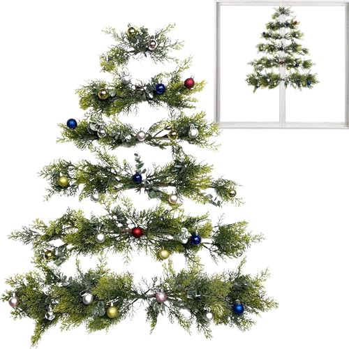 Albero di Natale da appendere alla parete con campanelle, albero di Natale da appendere alla parete, in PVC, 6 alberi per Natale, decorazione stagionale per interni e pareti della casa
