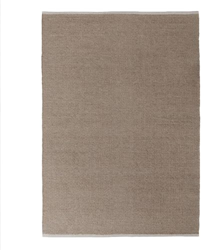 Steffensmeier Handweb Teppich Amsterdam | Wolle, Braun, handgewebt, Größe: 90x160 cm Wohnzimmer und Schlafzimmer