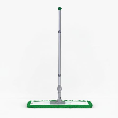 Abbey 60cm Flat Mop for Floor Cleaning - Heavy Duty Commercial Green Sweeper Mop Kit with Handle and Frame - Floor Dusters for Wooden Floors and Hard Floors