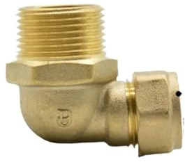 PIUHRKLEVD Raccord coudé à 90 degrés for tube en cuivre OD 16 mm x 3/4 BSPP mâle en laiton, raccord à compression for eau, gaz, pétrole