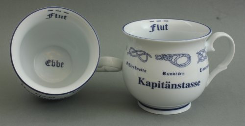 Buddel-Bini Kapitänstasse mit Seemannsknoten bauchig