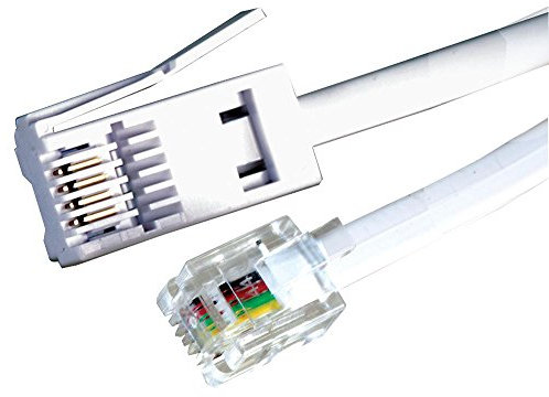 PRO SIGNAL 31034R White RJ11 to BT Plug (BT431A) Telephone Cable - 1m