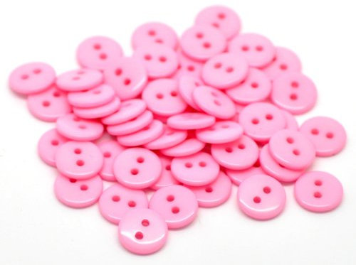 Kunstharz-Knöpfe mit 2 Löchern, klein, rund, 11 mm, 100 Stück, für Schmuck- und Kleidungsherstellung und Bastelarbeiten, rose, 11 mm