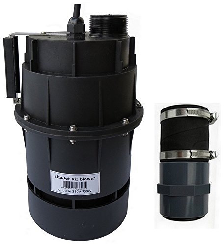 alfa-pool Gebläse 230V 700W mit integriertem Druckwellenschalter Anschluss 1 1/2/50mm Schlauchmuffe
