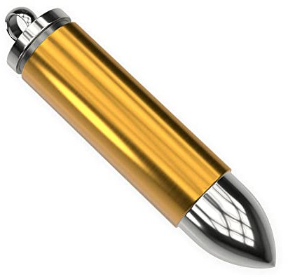 Fly Style Patrone Kettenanhänger aus Edelstahl mit Geheimfach - Halskette Herren, Farbwahl:gold