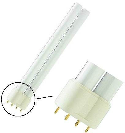 Crompton Lamps CFL PLL 36W 2G11 Dimmable Single Turn L-Type 3500K White Frosted 2920lm 4-Pin Energy Saving Push Fit Compact Fluorescent Dulux-L Biax-L Lynx-L Opal Bright Light Bulb
