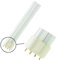 Crompton Lamps CFL PLL 36W 2G11 Dimmable Single Turn L-Type 3500K White Frosted 2920lm 4-Pin Energy Saving Push Fit Compact Fluorescent Dulux-L Biax-L Lynx-L Opal Bright Light Bulb