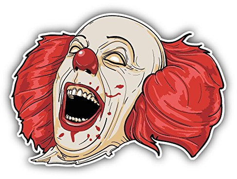 Evil Clown Head Laughs Hochwertigen Auto-Autoaufkleber 12 x 10 cm