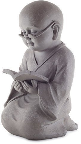 Große Dekofigur Lesender Buddha oder Mönch Garten Deko aus Fibreclay- 44cm Hoch