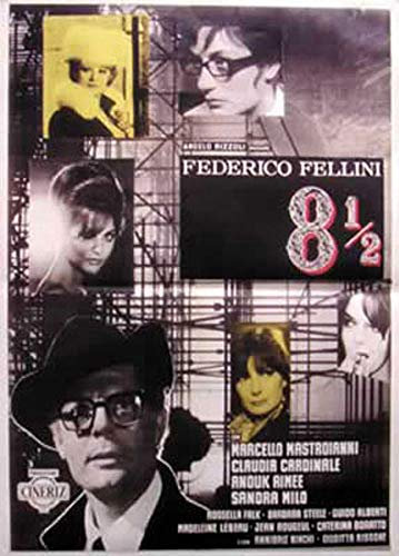 8,5 - Federico Fellini - Filmposter Kino Movie XXL-Poster Marcello Mastroiani - Grösse 70x100 cm