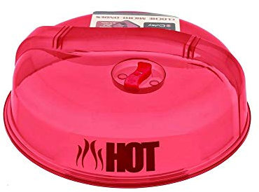 CUISY KB5576 Cloche Micro-Ondes, Polypropylène, Rouge/Transparent /Violet/Vert, 26 x 26 x 8.90 cm - Coloris Aléatoire
