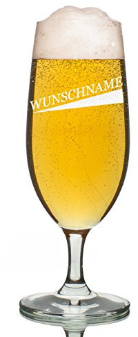 polar-effekt Leonardo Bierglas Tulpe 0,3 Liter mit personalisierter Gravur - Bier Stielglas mit Namen - Vatertagsgeschenk für Papa