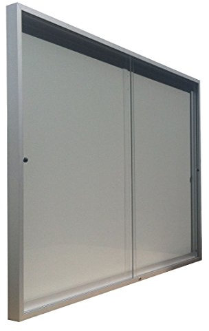 Vitrine d'affichage pour 18 formats A4 à portes coulissantes fond tôle hauteur 68 cm x largeur 200 cm