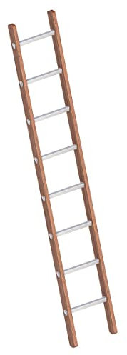 Layher 1029008 Verbundanlegeleiter 8 Sprossen, Holz-Aluminium-Anlegeleiter, Länge 2.40 m