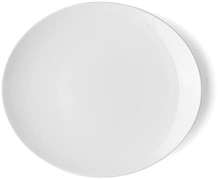 'Holst Porcelaine TSP 031 Asperges-, Assiette à Steak et de Poisson Ovali, Blanc, 30,5 x 26,5 x 4 cm