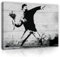 Forwall - Leinwand Bilder - Hooligan mit Blumen Bansky - 60x40 cm Leinwandbilder - Bild auf leinwand - Wandbild XXL groß Wandbilder für Wohnzimmer Schlafzimmer Wohnzimmerbilder Modern