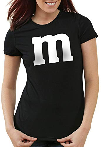 style3 m Damen T-Shirt für Fasching und Karneval Gruppen-Kostüm Paar-Verkleidung JGA Party, Farbe:Schwarz, Größe:2XL