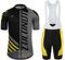 Herren Radtrikot Set Radsport Rennrad Trikot Trägerhose mit 4D Gepolstert Radbekleidung Set für Männer, Grau/Gelb, Mittel