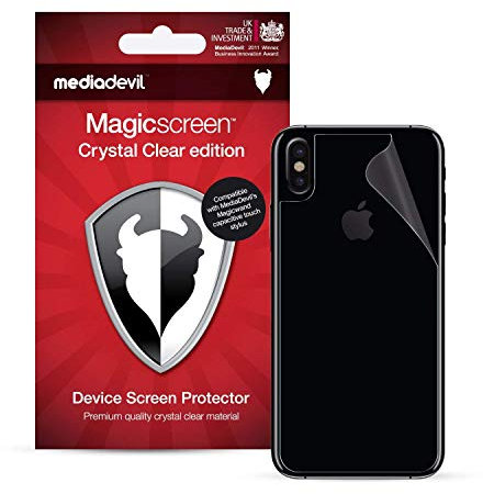 MediaDevil Back (Rear) Screen Protector for iPhone XS Max, Glossy Clear [2 x Back Protectors]