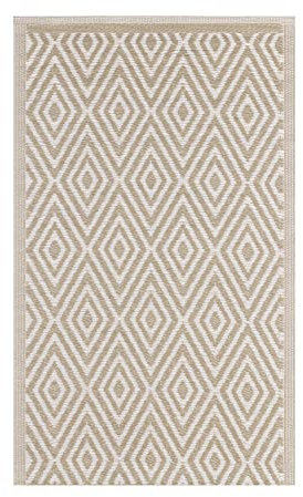 JEMIDI AußenTerrassenteppich 90cm x 150cm Außenteppich Balkonteppich Teppich Garten Außen Outdoor Läufer Beige
