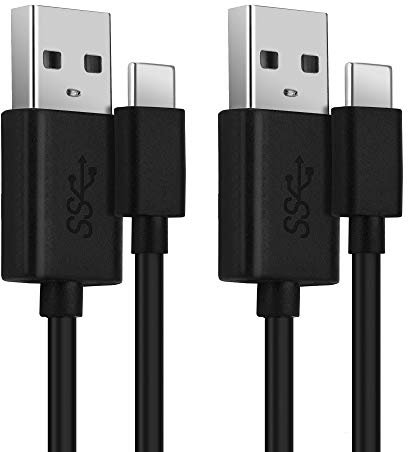 CELLONIC 2X USB Kabel kompatibel mit GoPro Hero 5, 6, 7, 8, 9, 10, 11, Max, Max 360, Fusion Kamera Ladekabel USB C Type C auf USB A 3.1 Gen 1 Datenkabel 3A 1m schwarz PVC