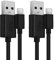 2x CELLONIC Camera USB Cable Replacement for GoPro Hero 5, 6, 7, 8, 9, 10, 11, Max, Max 360, Fusion Charger 1m Lead Fast Charging Data Cable 3A File Transfer - Black