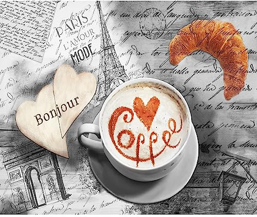 murando - Vlies Fototapete Küche Kaffee 350x256cm Foto Tapete Schlafzimmer Wohnzimmer Vliestapete XXL Motivtapeten Bildtapete 3d Effekt Wand Dekoration - Vintage Paris Holzoptik j-C-0079-a-d