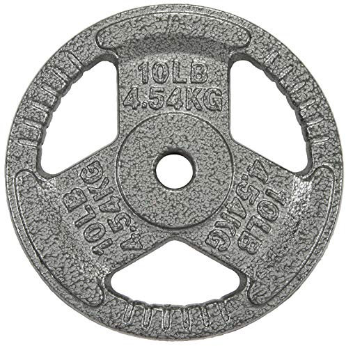 Fitvids Hantelscheibe aus Gusseisen für Krafttraining und Gewichtheben, 2,5 cm Mitte, 4,5 kg (einzeln)