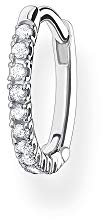 Thomas Sabo Damen Einzel Creole weiße Steine silber, 925 Sterlingsilber, Clipverschluss